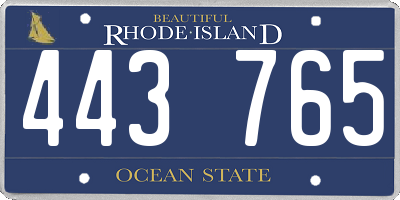 RI license plate 443765