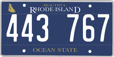 RI license plate 443767