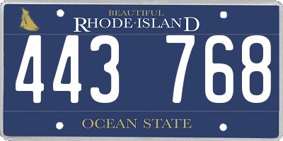 RI license plate 443768