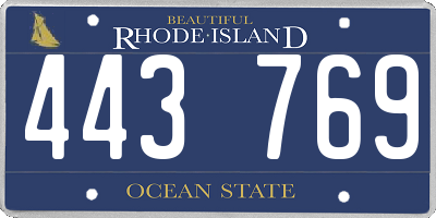 RI license plate 443769
