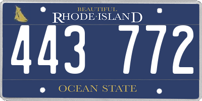 RI license plate 443772