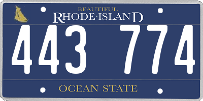RI license plate 443774