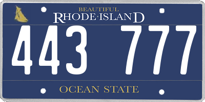 RI license plate 443777