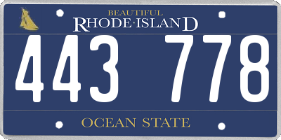 RI license plate 443778