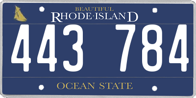 RI license plate 443784