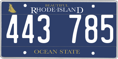RI license plate 443785
