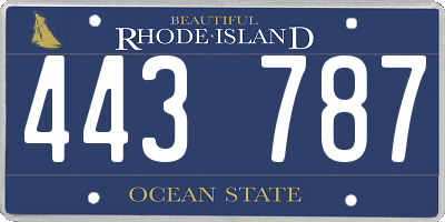 RI license plate 443787