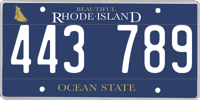 RI license plate 443789
