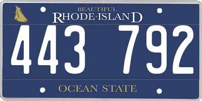 RI license plate 443792