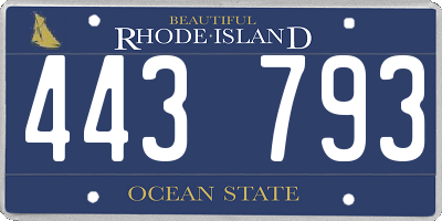 RI license plate 443793