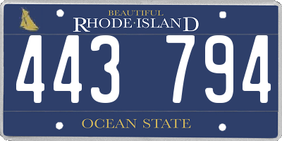 RI license plate 443794