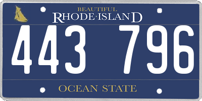 RI license plate 443796