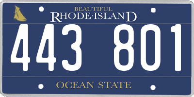 RI license plate 443801