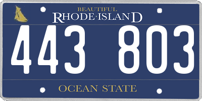 RI license plate 443803