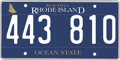 RI license plate 443810