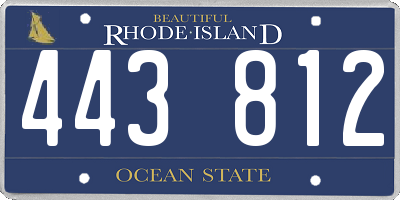 RI license plate 443812