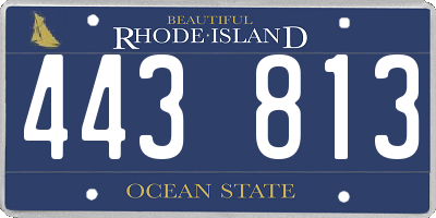 RI license plate 443813
