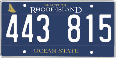 RI license plate 443815