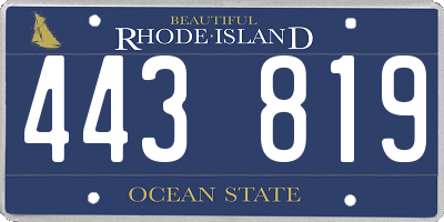 RI license plate 443819
