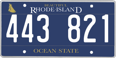 RI license plate 443821