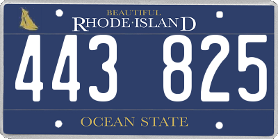 RI license plate 443825