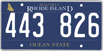 RI license plate 443826