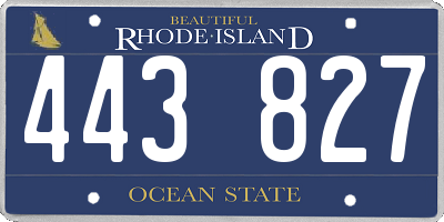 RI license plate 443827