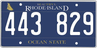 RI license plate 443829