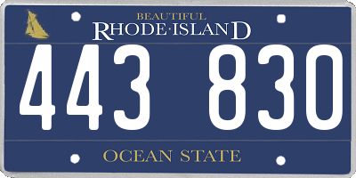 RI license plate 443830
