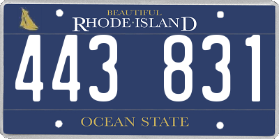 RI license plate 443831