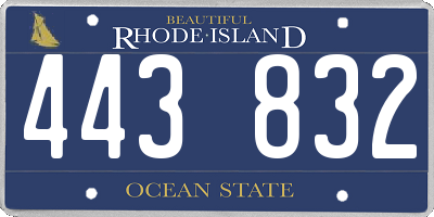 RI license plate 443832