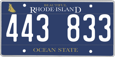 RI license plate 443833