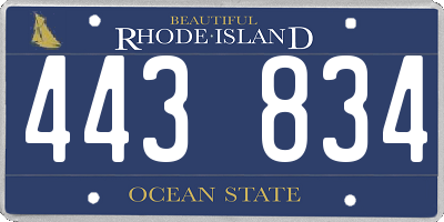RI license plate 443834