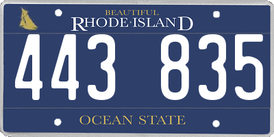RI license plate 443835