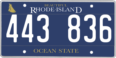 RI license plate 443836