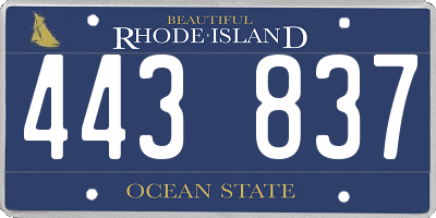 RI license plate 443837