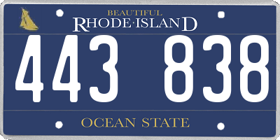 RI license plate 443838