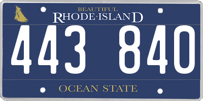 RI license plate 443840