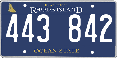 RI license plate 443842