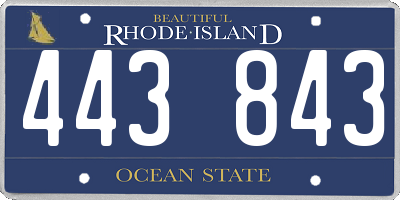 RI license plate 443843