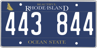 RI license plate 443844