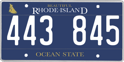 RI license plate 443845