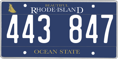 RI license plate 443847