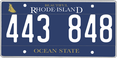 RI license plate 443848