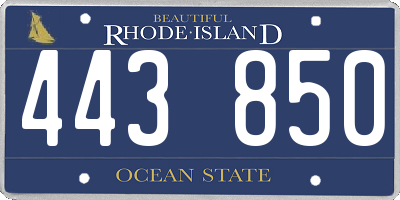 RI license plate 443850