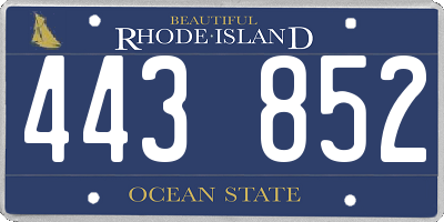 RI license plate 443852
