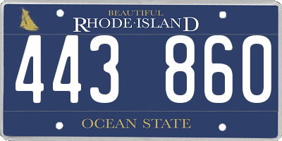 RI license plate 443860
