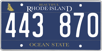 RI license plate 443870