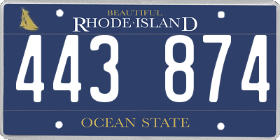 RI license plate 443874
