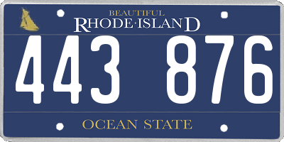 RI license plate 443876